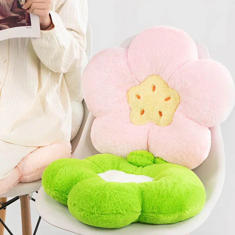 Vendita calda morbido fiore a forma di seduta cuscino peluche divano cuscino decorativo pavimento cuscino carino schienale