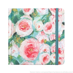 Cuaderno cuadrado de estilo de pintura al óleo de tela, libro de cartón grueso, libro de estudiante de tapa dura, papel interior en blanco - Product Image 5