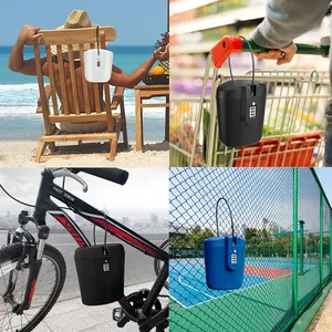 Yaratıcı taşınabilir çelik tel açık kamp spor plaj kovası 3 haneli şifreli kilit güvenlik saklama kutusu renk güvenli özelliği - Product Image 6
