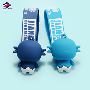 Longzhiyu Kawaii 3D พวงกุญแจตุ๊กตายาง,โลโก้ที่กำหนดเองสายยางพวงกุญแจพีวีซีนุ่มพวงกุญแจการ์ตูนอะนิเมะยาง - Product Image 3