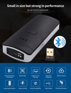 Mini escáner de código de barras Bluetooth 1D, 3 en 1 Bluetooth y USB con cable y lector de código de barras inalámbrico de 2,4G Escaneo de código de barras portátil - Product Image 5