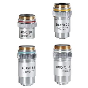 高清4X 195物镜黄铜材料显微镜物镜 - Product Image 2