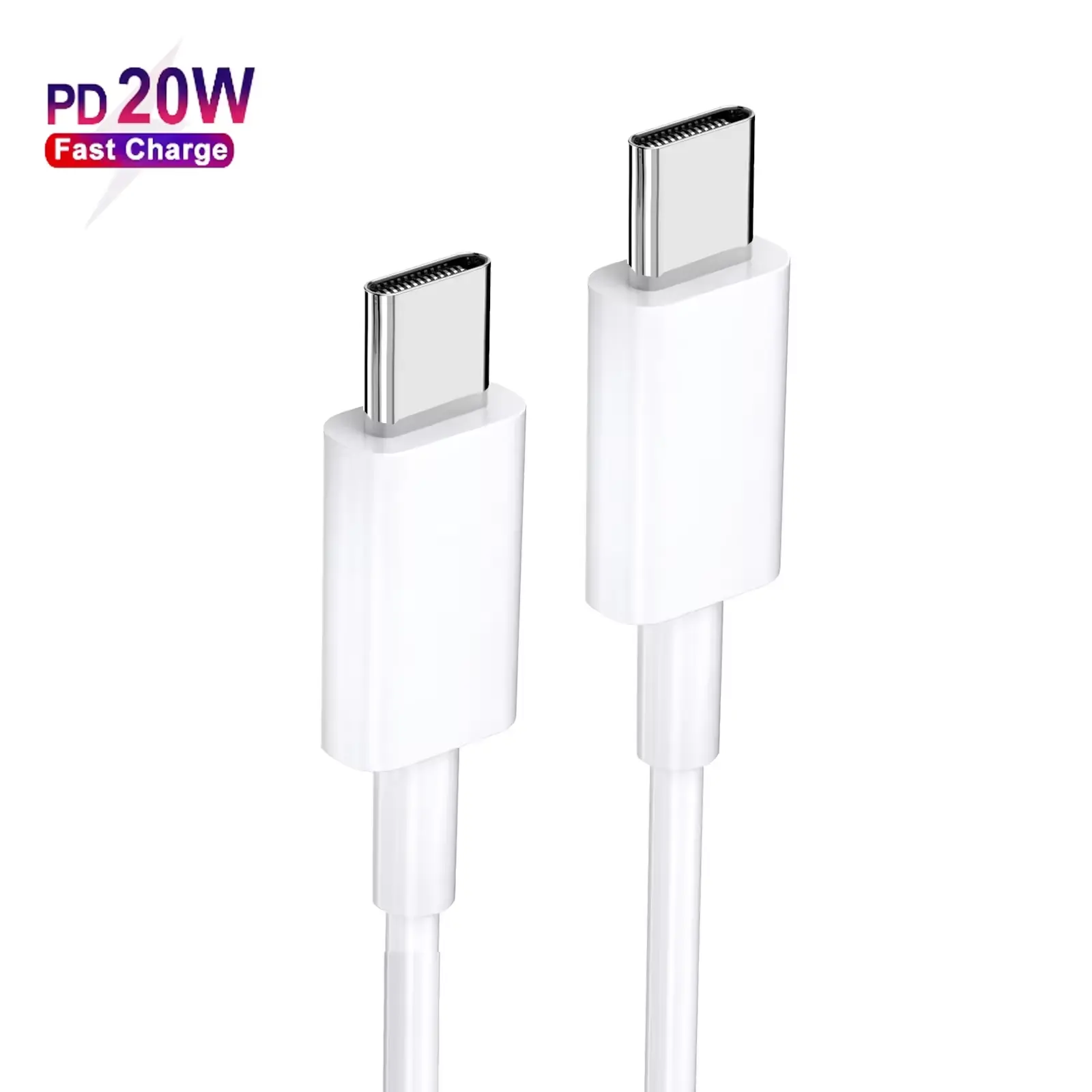 Kabel pengisi daya Tipe C pengisian daya Cepat PD 20W USB-C Data 1M 2M 20W untuk kabel pengisi daya iPhone