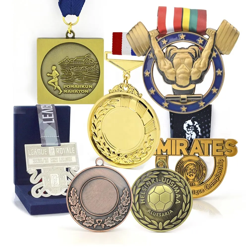 Bronzo metallo sport trofeo medaglia Maker oro argento semplice produttore in cina medaglia Display europa medaglie personalizzate