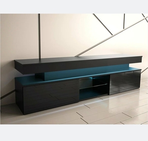 Trang chủ nhà hiện đại lớn màu Trắng & Đen TV đứng và Bàn cà phê phòng khách đồ nội thất Set - Product Image 4