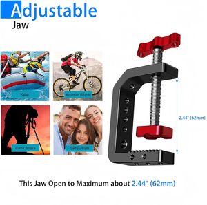 Aluminum heavy-duty desktop C-clamp <strong>mount</strong> with 1/4-inch and 3/8-inch threaded holes.