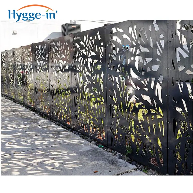 Commerce perforé jardin métal porte principale conception en aluminium durci mur treillis portes découpé au Laser panneau de clôture de confidentialité