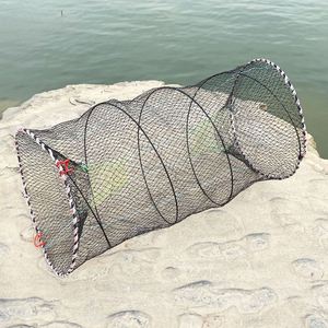 Topline Foldable Fishing <strong>Net</strong> 1*1cm Large Mesh Crab Cage Spring <strong>Round</strong> Telescopic 6 Strands with Knotted <strong>Net</strong> - Product Image 5