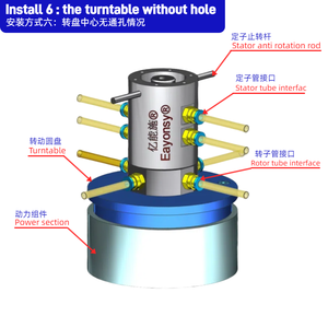 Gas Rotary Joint 4 in 4 Out Threaded Port <strong>G3</strong>/8'' <strong>Pipe</strong> Size 10~12MM Durable and Secure High Speed Rotating air Pressure 1MPa - Product Image 5