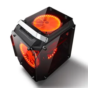 Herder新デザイン強化ガラスゲームPCケースデスクトップシャーシセブンスロットサーバーアプリケーション用ファン対応 - Product Image 2