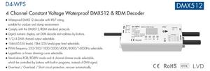 D4-WPS LED denetleyici 4 kanal sabit voltaj IP67 su geçirmez DMX512 RDM dekoder - Product Image 5
