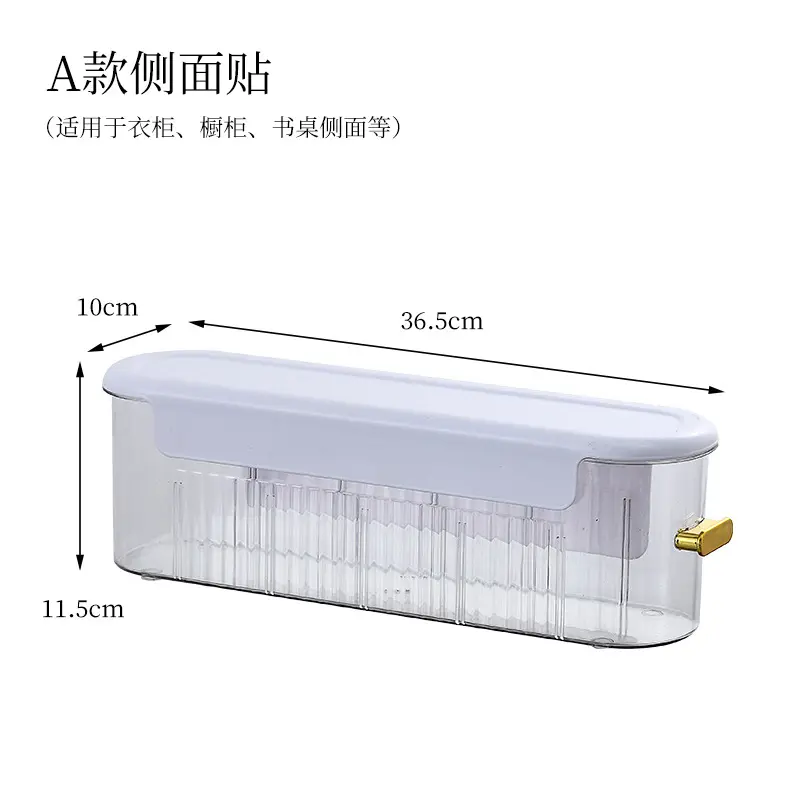 Caja de almacenamiento de calcetines montada en la pared del hogar, cajón transparente dividido tres en uno, caja de almacenamiento y arreglo de ropa interior