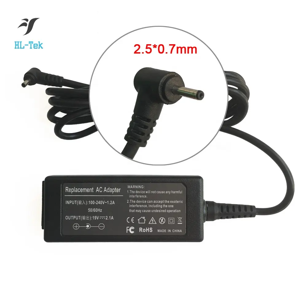 Chargeur d'alimentation électrique pour ordinateur portable, compatible avec Asus Eee PC 1005, 1005HA, 1005P, 1005PE, 40W, 19V, 2,1 a, nouveau