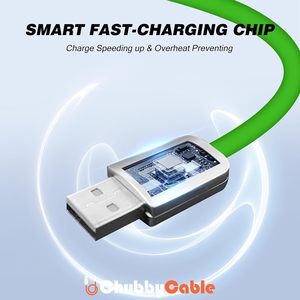 Chubbycable tombul 2.0 hızlı şarj 3.3 FT siyah tip-c veri kablosu dayanıklı yumuşak silikon USB C 240W ekstra kalın telefon şarj - Product Image 5