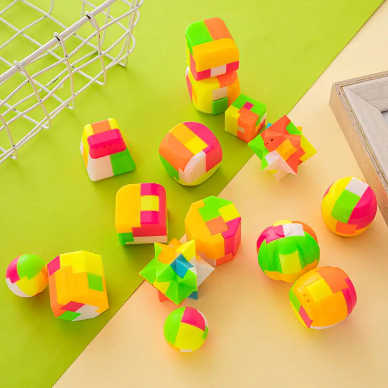 Mainan kubus ajaib 3D untuk anak-anak, mainan konstruksi prasekolah, blok bangunan mainan rakitan kubus ajaib