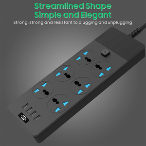 Opciones de enchufe múltiple Zócalo de extensión 6 salidas 4 puertos de carga USB Zócalos del cable de extensión de alimentación - Product Image 6