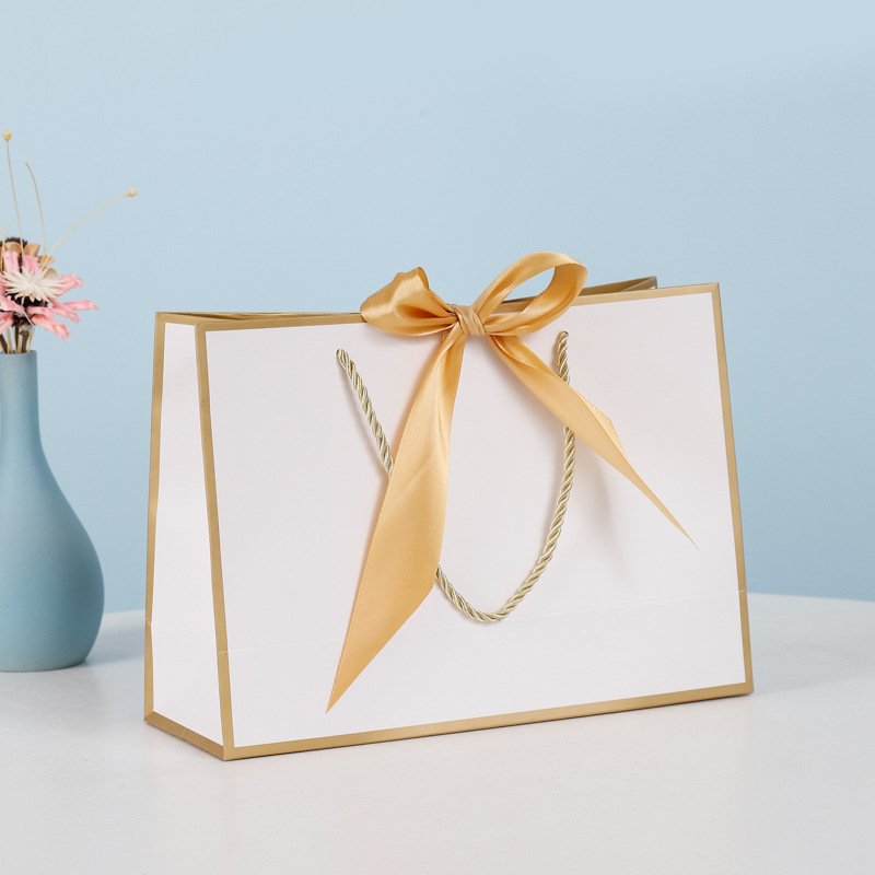 With bag with gold edge