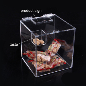 Caja rectangular de cubo acrílico transparente, contenedor con tapas bisagras para pilas - Product Image 2