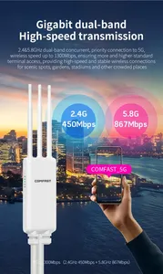 Comfast CF-EW85กลางแจ้งกิกะบิตแบนด์คู่แอคเซสพอยต์เราเตอร์ไฟร์วอลล์ pole/dc พลังงานสูงระยะไกลครอบคลุม WIFI 4G