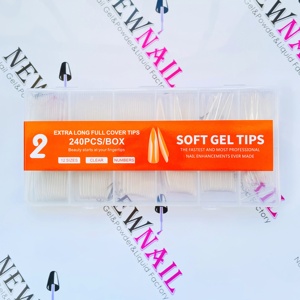 ปลายเล็บยาวพิเศษ240ชิ้นสีใสเป็นธรรมชาติ5สไตล์ที่แตกต่าง - Product Image 6