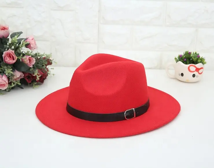 Topi Laken fedora vintage panama borsalino tepi lebar pria baru