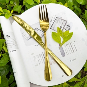 4 Piece/Set <strong>Gold</strong> Silver <strong>Color</strong> <strong>Flatware</strong> Sets Stainless Steel Tea Spoon Cubiertos Set <strong>Gold</strong> Spoons and Forks - Product Image 4