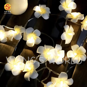 Guirnalda de luces <span class=keywords><strong>LED</strong></span> hawaianas, cadena de flores artificiales alimentada por batería