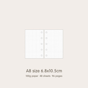 Nuevo 6-Ring A5 A6 A7 Hojas sueltas Daurin Papel Diario Núcleo interno Papel Kraft en blanco Reemplazo Notebook Core 48 hojas Muestra gratis - Product Image 4