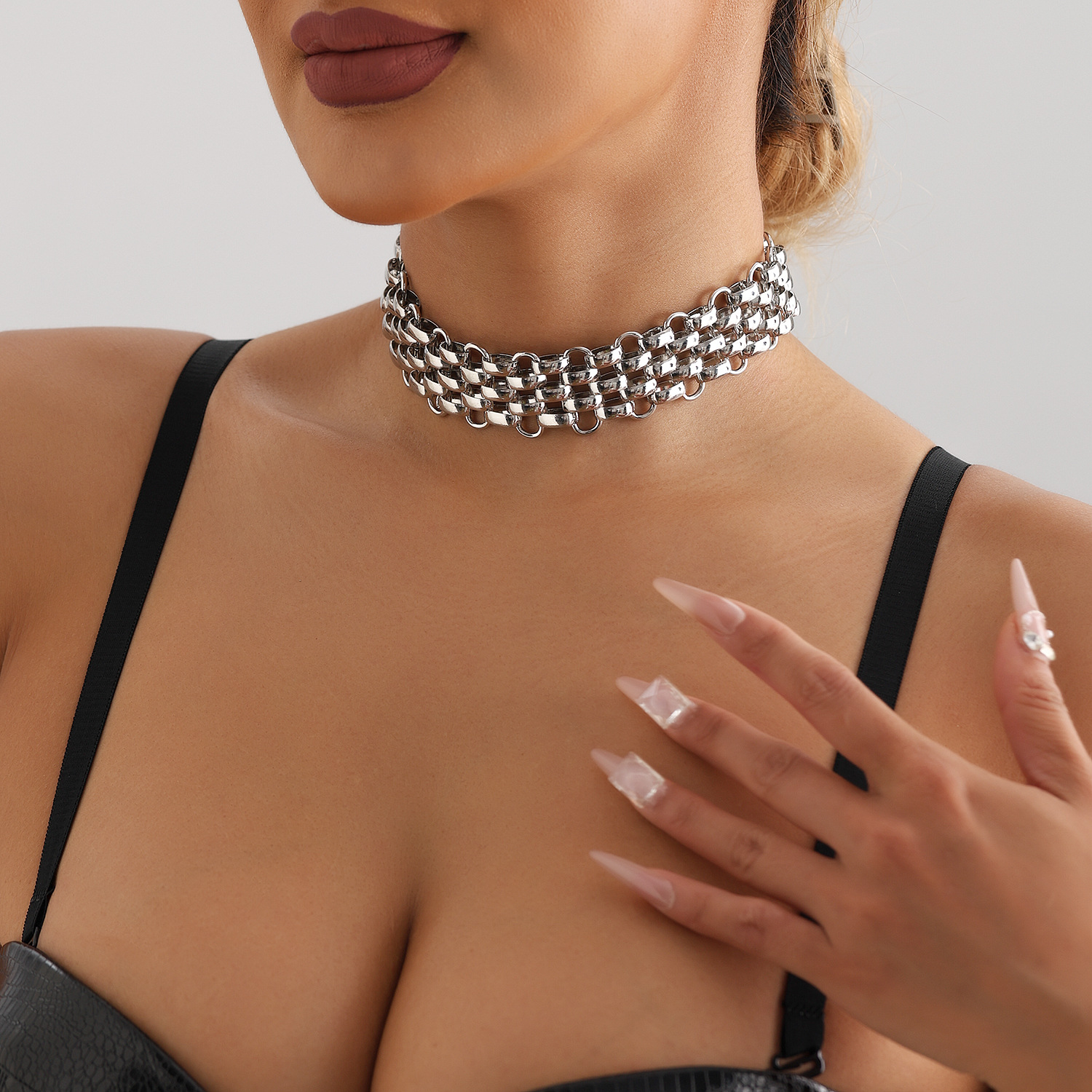 ZW3239 Necklace Steel Color