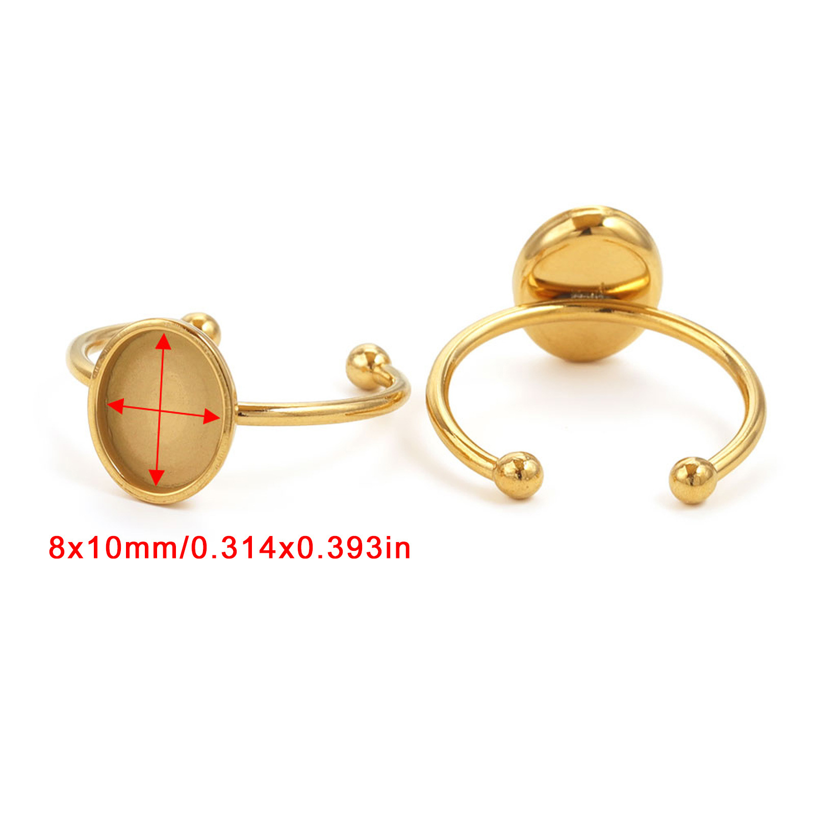 Gold-Oval8 * 10mm