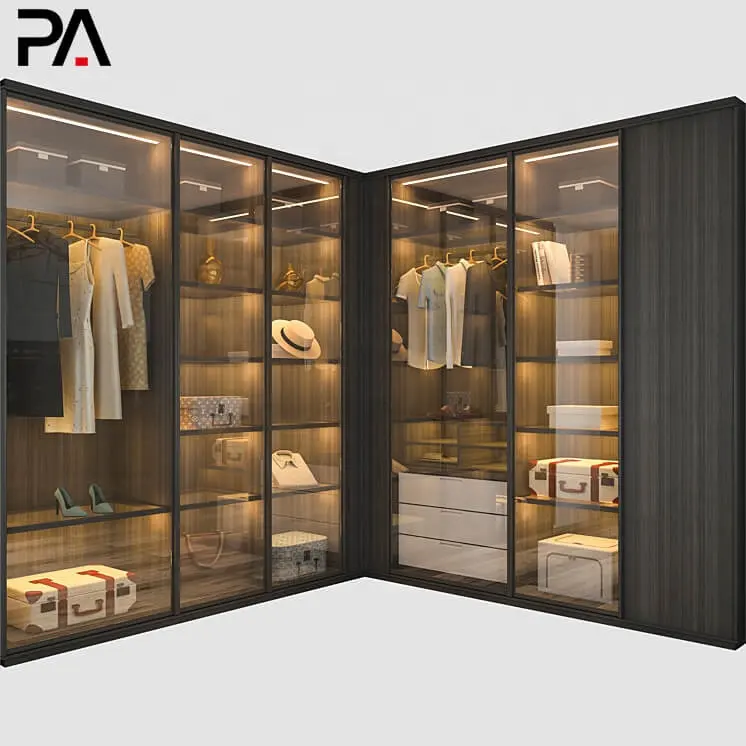 PA quarto mobiliário design moderno armazenamento pendurado guarda-roupa com sapato organizador walkin closet