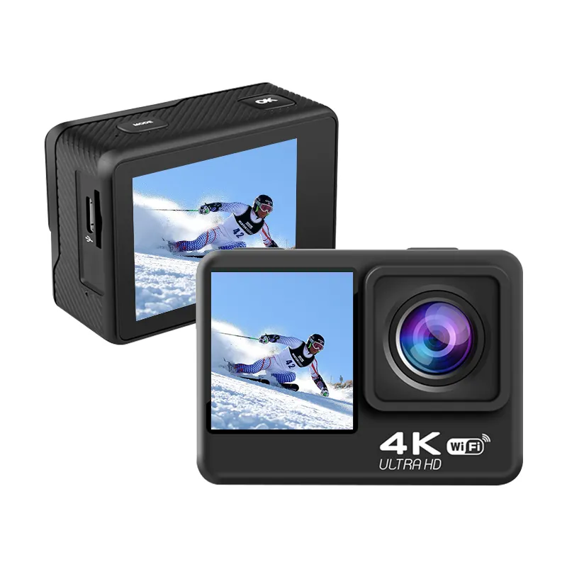 Meilleur vendeur double écran tactile 170 caméra d'action étanche grand angle caméra d'action en direct caméra d'action 4k Hd