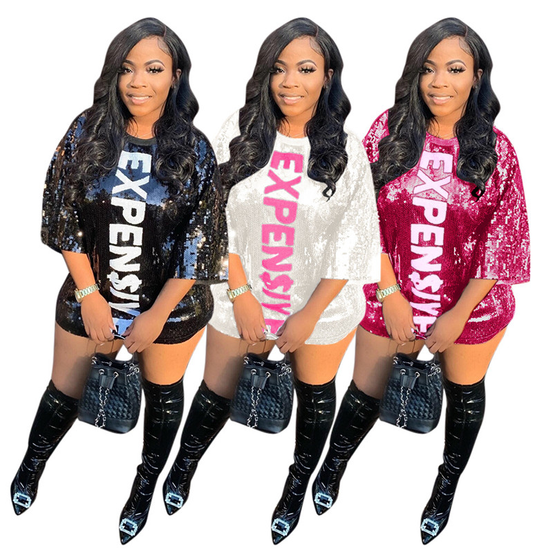 Fashionable sparkling women evening dresses with sequined