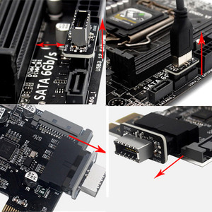 20ピンから19ピンへのコンバーターUSB3.0内部ヘッダーからUSB3.1/3.2タイプCフロントタイプEアダプター (PCマザーボードコネクタライザー用)