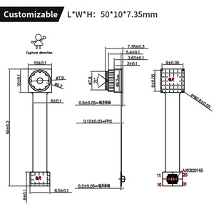 OV2735โมดูลกล้องโมดูลกล้อง2MP CMOS 1080P แบบไร้การบิดเบือน