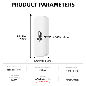 Tuya Smart <strong>Zigbee</strong> <strong>Temperature</strong> and Humidity <strong>Sensor</strong> Indoor Hygrometer Thermometer Smart Life Control Via Alexa Google Home - Product Image 6