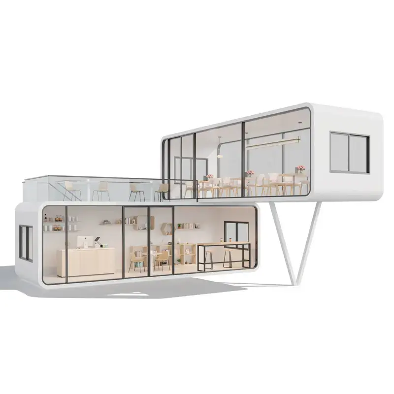 Design minimalista completamente arredato per hotel simili alla cabina Apple in vendita casa moderna in alluminio per Capsule mobili