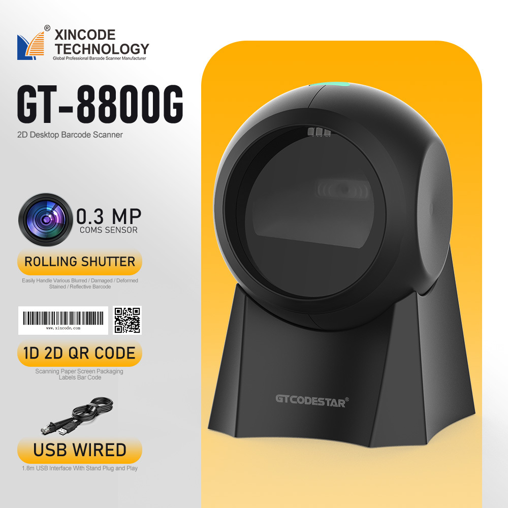 GT-8800G สีดำ 2D USB แบบมีสาย 0.3MP