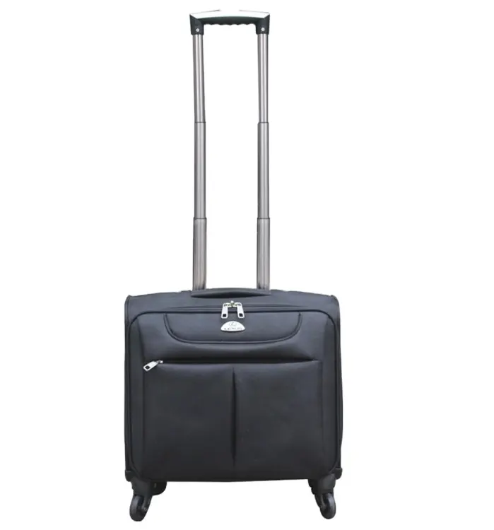 Sac à main d'affaires de taille cabine, bagage à main avec étui pour ordinateur portable, pochette à roulettes, valise de voyage souple pour pilote de vol