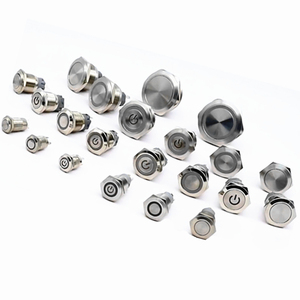 中国スイッチ8Mm/10Mm/12Mm/16Mm/19Mm/22Mm/25Mm/28Mm/30Mmオンオフボタン金属プッシュボタンコネクタ付きLEDプッシュボタンライト - Product Image 1