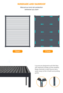 3x3x4 3X5 3x6 4X3 4x4สวนอลูมิเนียมกลางแจ้งที่ทันสมัยมีบานเกล็ด - Product Image 5