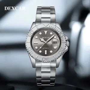 DEXCAR מקורי 027 שעוני יד קוורץ גברים רצועת פלדה לוח שנה שעון אוטומטי שעון עסקי זוהר שעון שעון לגבר