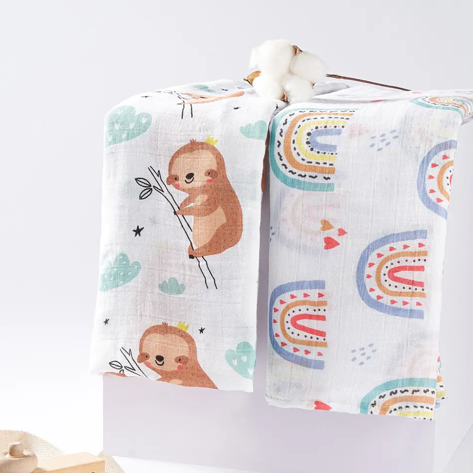 Couverture d'emmaillotage Elinfant couverture d'emmaillotage en coton bambou respirant serviette de bain pour bébé couverture d'emmaillotage en mousseline