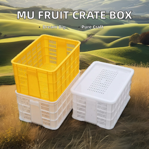 LK Fruits Reusable Heavy Duty Mesh Plastic Crate Solid Box <strong>Nesting</strong> <strong>and</strong> <strong>Stacking</strong> for Storage Packaging Turnover Box