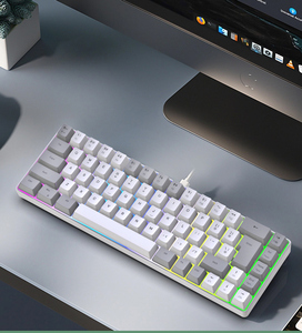 K701 separación de línea clave 68 teclas con cable 60 por ciento Mini teclado Dual Color RGB luminoso teclado para juegos de computadora - Product Image 5