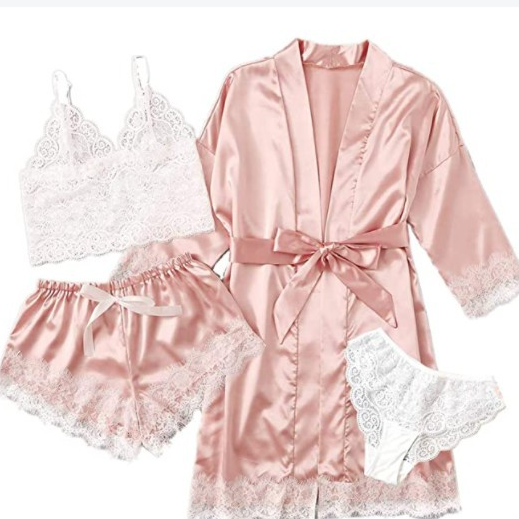 Pink+ white lace