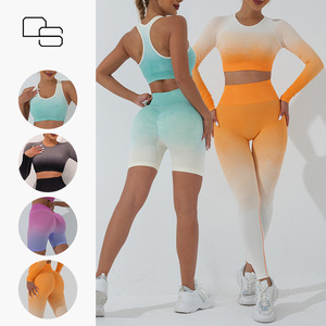 Bán Buôn Sexy Phòng Tập Thể Dục Tập Thể Dục Dài Tay Áo Xà Cạp Trang Phục Thể Thao Phù Hợp Với Phụ Nữ Liền Mạch Tập Thể Dục Yoga - Product Image 2