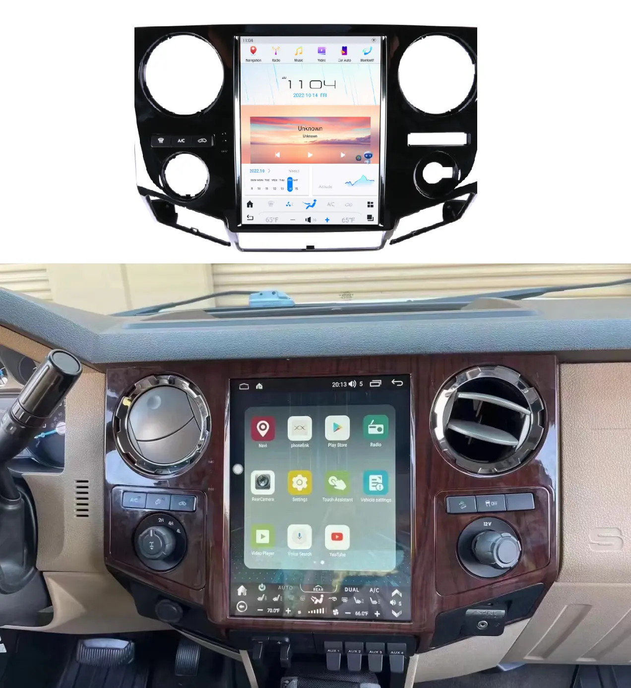 Autoradio Android 11 12.1 "pour Ford F350 F450 F250 F650 2009-2014 GPS Navigation DVD lecteur multimédia stéréo récepteur tête Uni