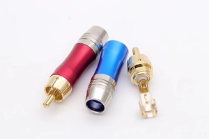 Conector macho RCA Adaptador de audio chapado en oro de alta calidad Conector de audio RCA Speaker Plug - Product Image 4