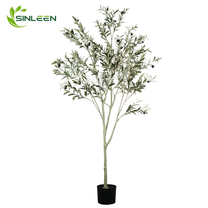 6Ft oliva finta decorazione ornamentale Guangdong pianta all'ingrosso foglia di plastica finta seta verde albero artificiale Indoor